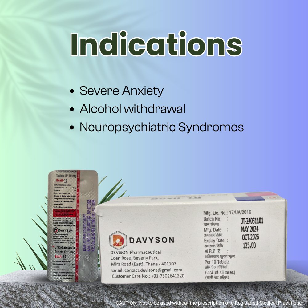 Boxit-10 Tablet (Chlordiazepoxide Tablets IP 10mg) - Image 3