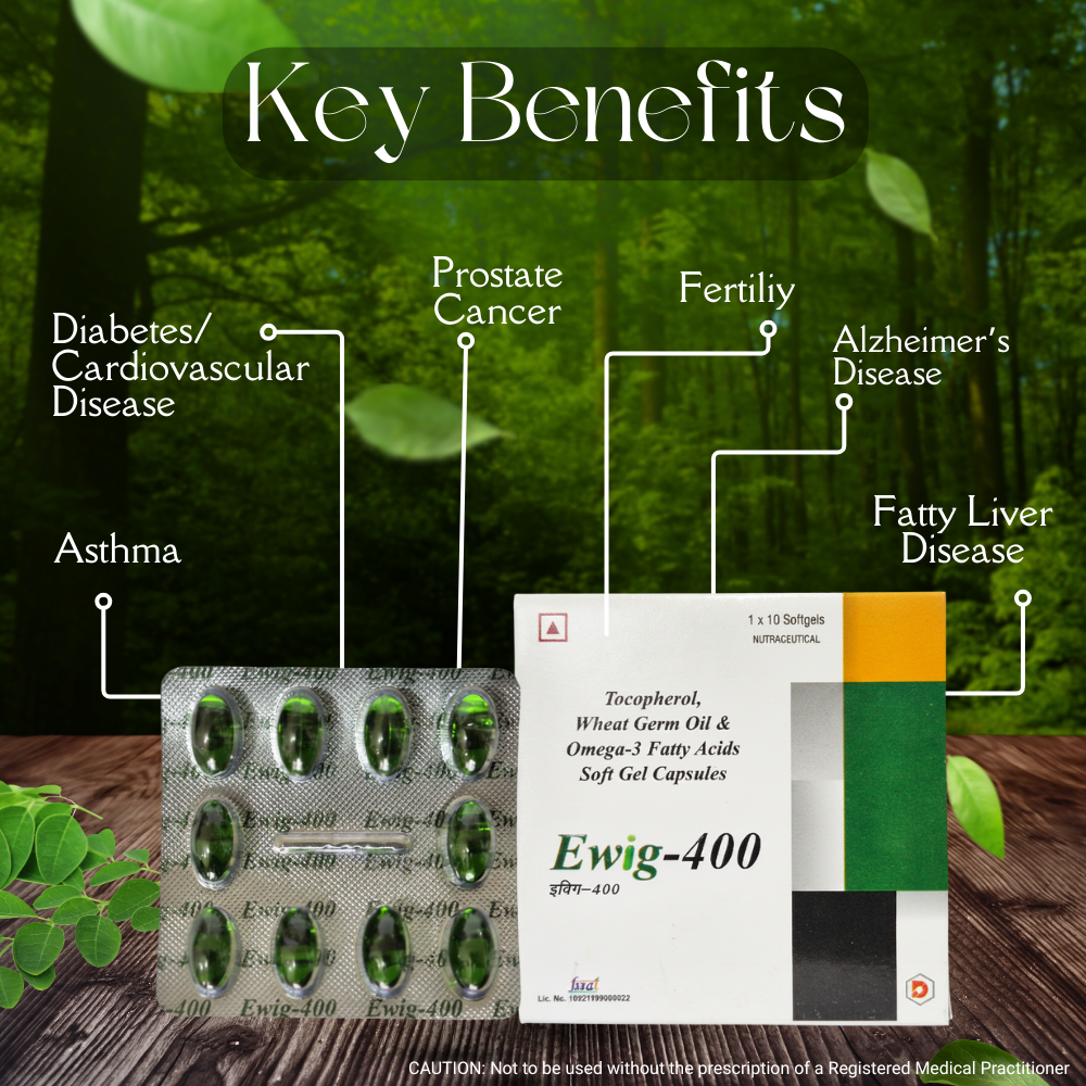 Ewig-400 (Tocopherol, Wheat Germ Oil & Omega-3 Fatty Acids Soft Gel Capsules) - Image 3