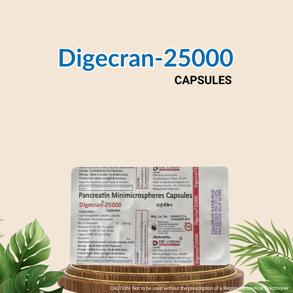 Digecran-25000 Capsules (Pancreatin Minimicrospheres Capsules) - Image 5