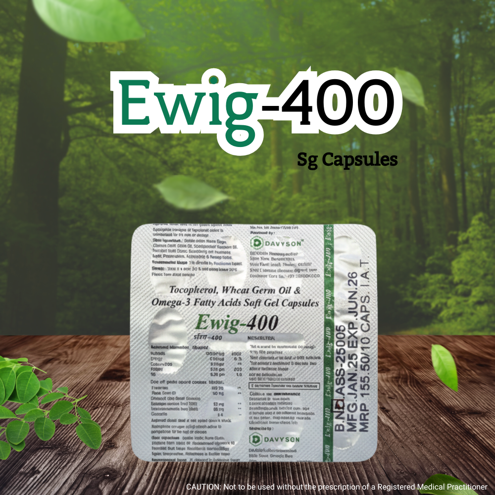 Ewig-400 (Tocopherol, Wheat Germ Oil & Omega-3 Fatty Acids Soft Gel Capsules) - Image 6